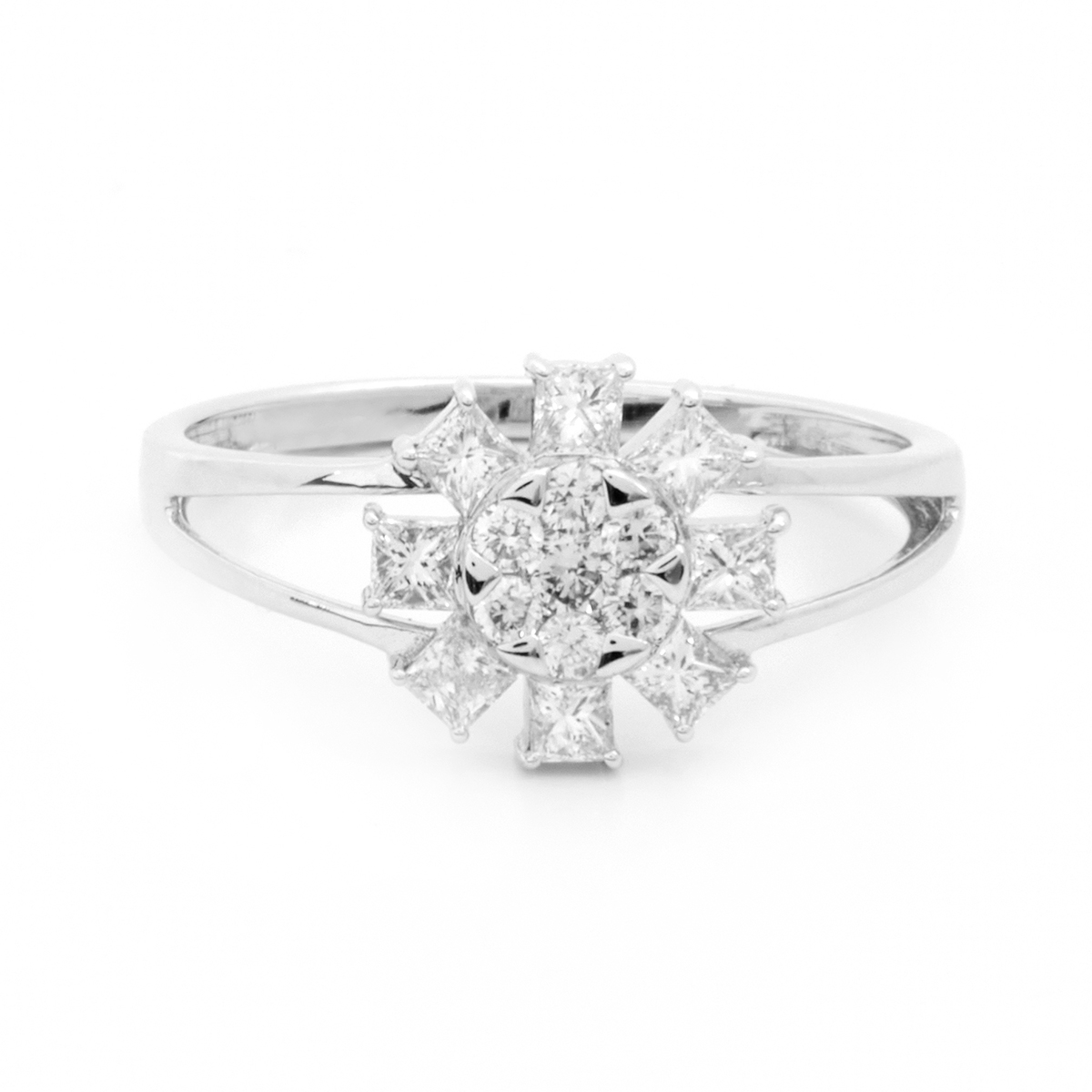 Inel DIAMONDS din aur alb de 14k cu diamante