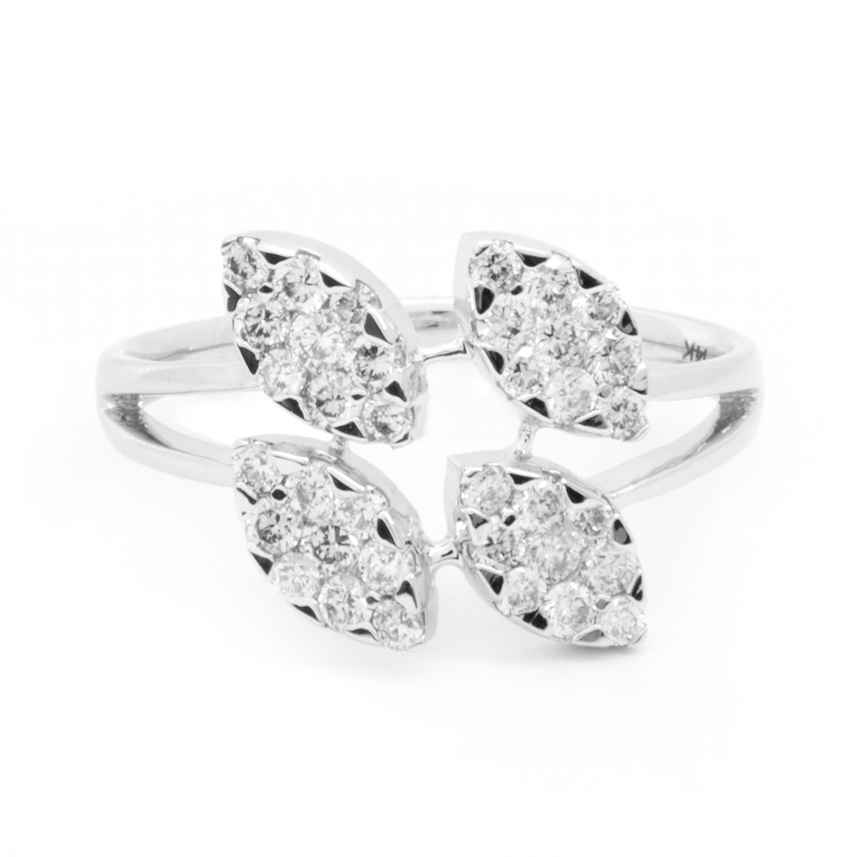 Inel DIAMONDS din aur alb de 14k cu diamante