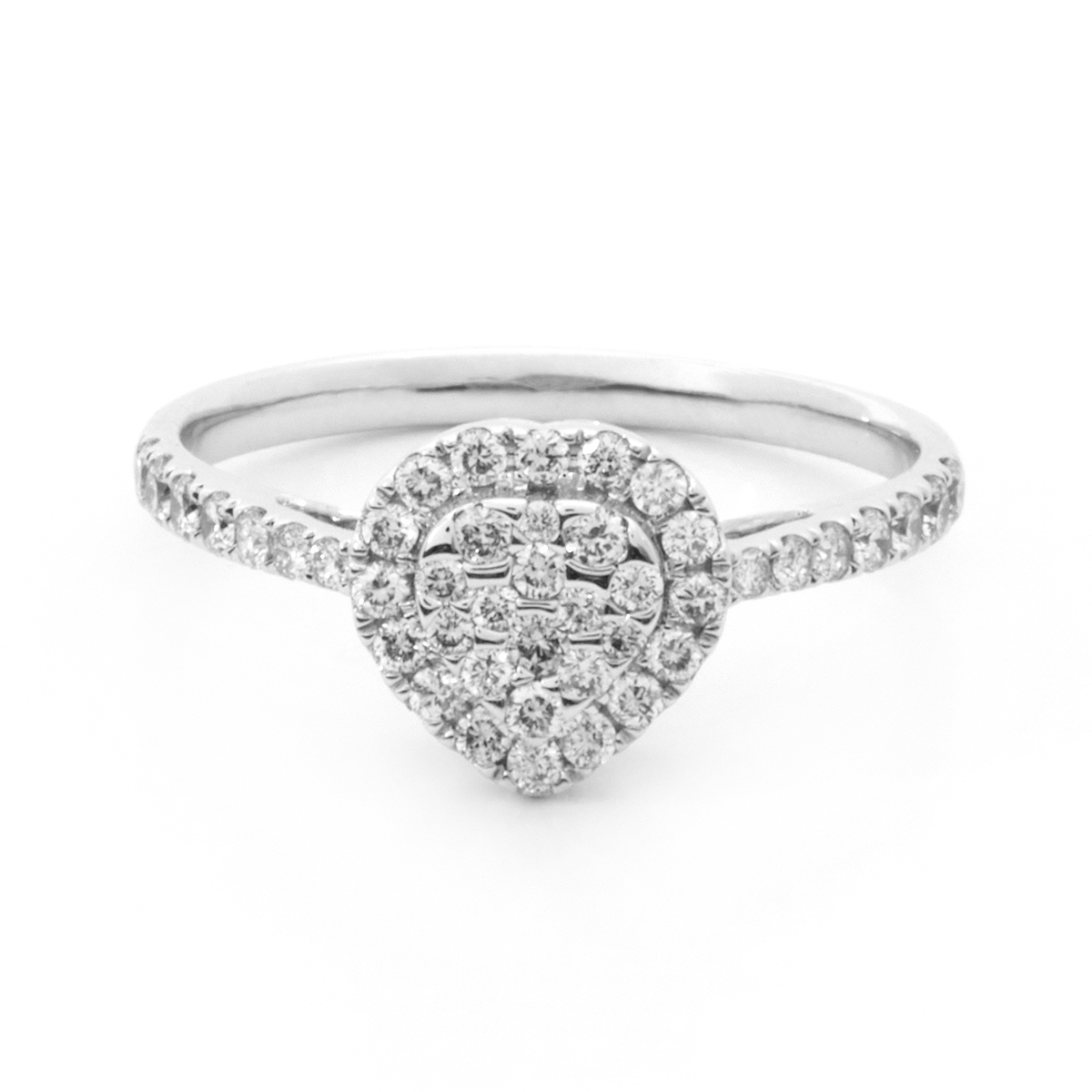 Inel DIAMONDS din aur alb de 14k cu diamante
