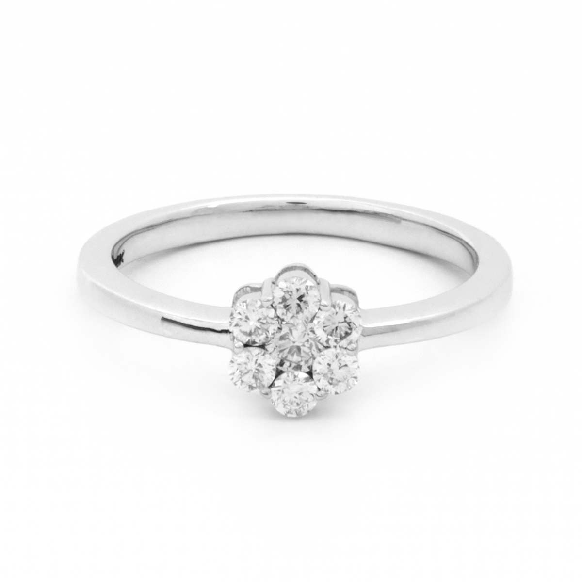 Inel DIAMONDS din aur alb de 14k cu diamante