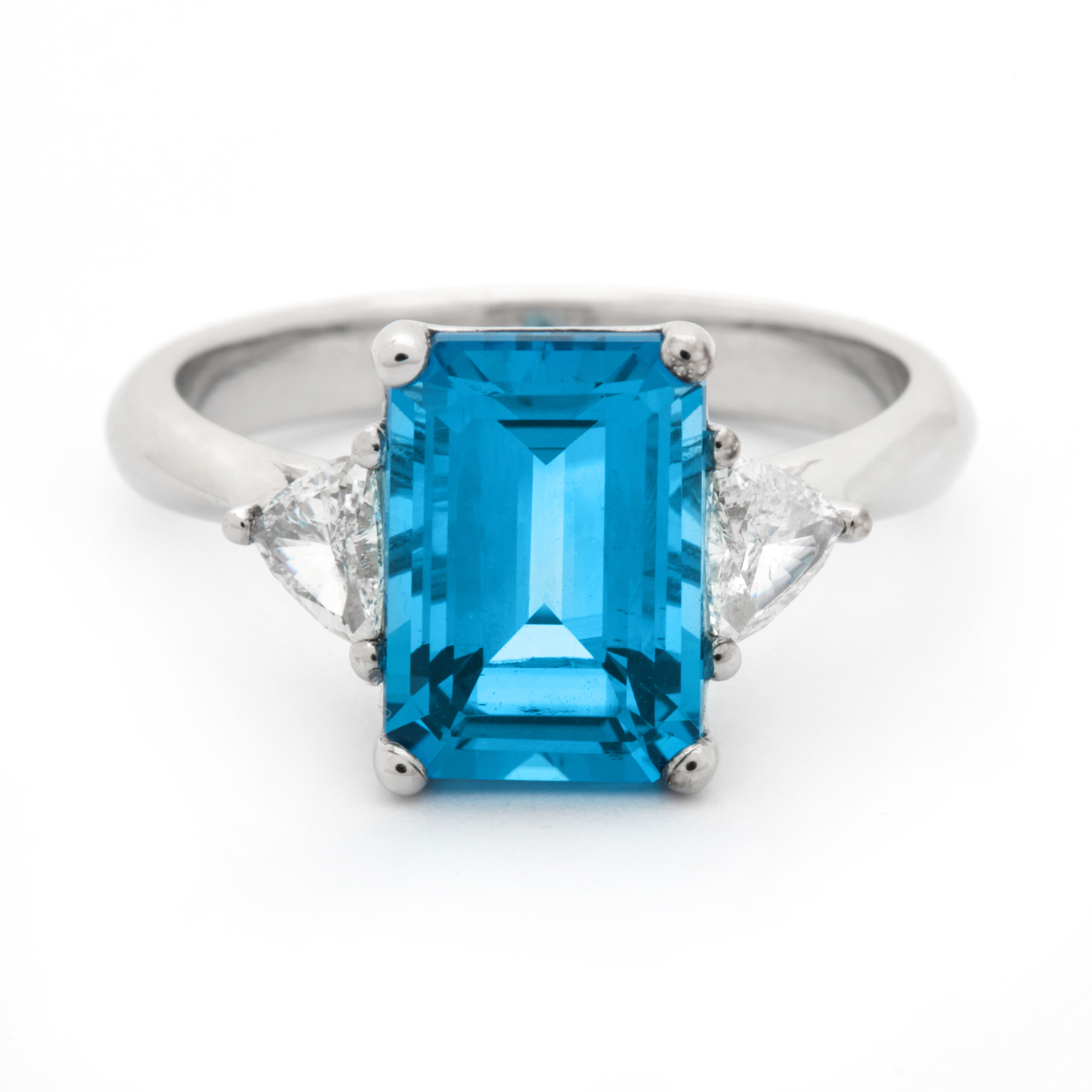 Inel TRIAD din aur alb de 18k cu topaz swiss si diamante