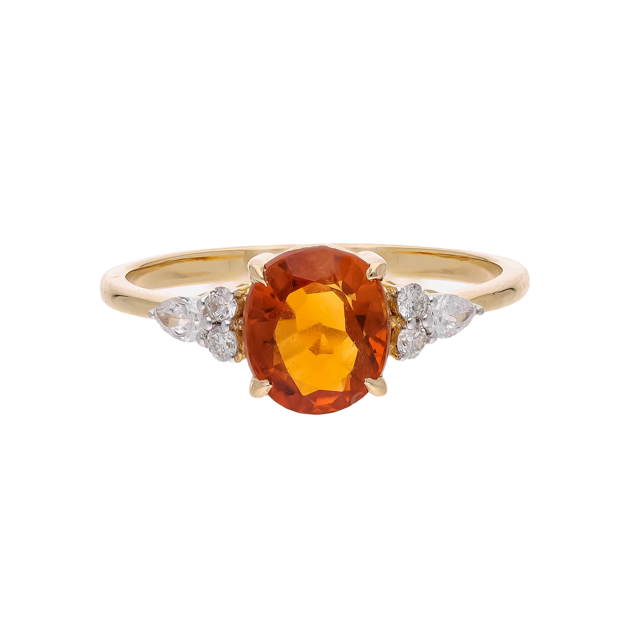 Inel TIMELESS din aur galben de 18k cu turmalina si diamante