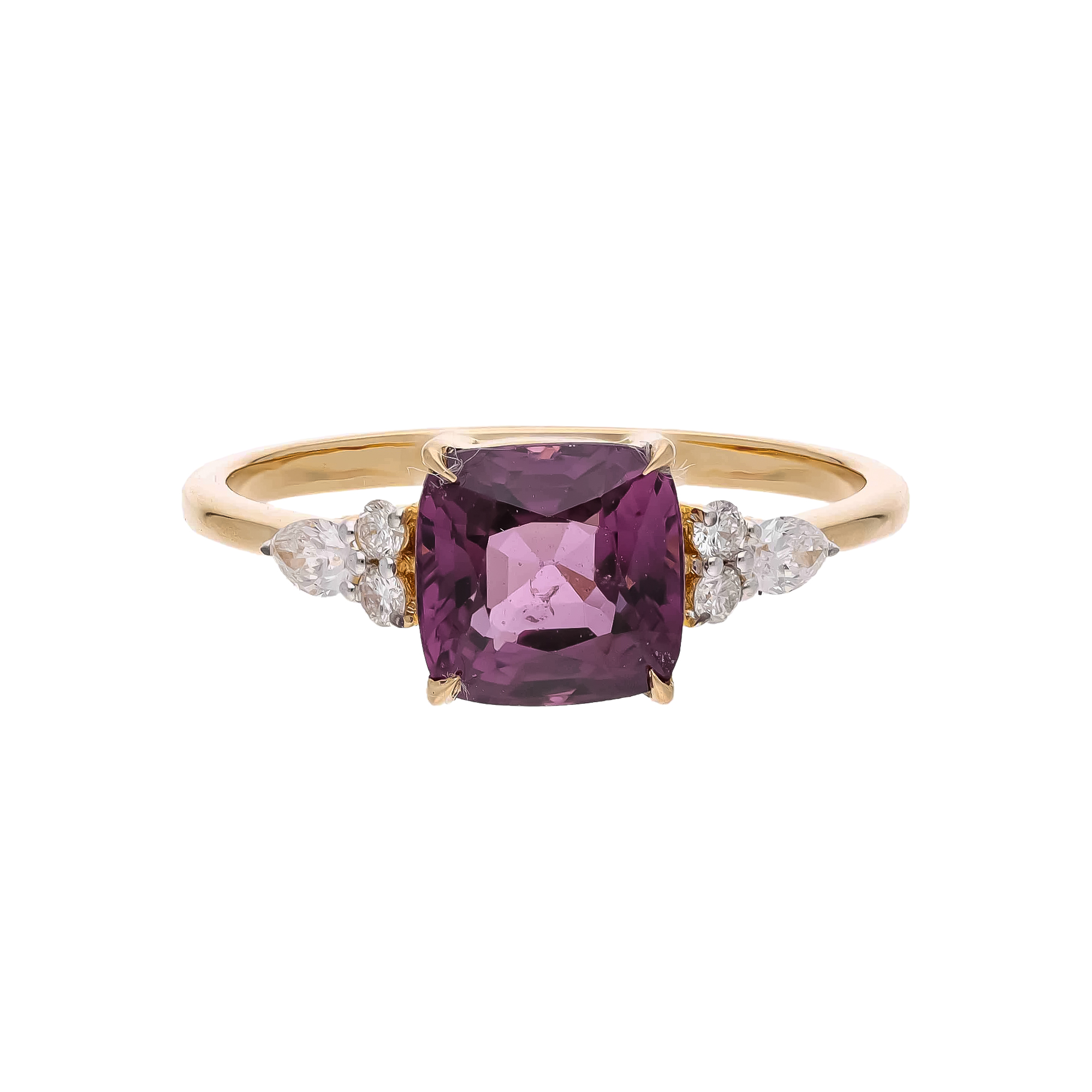 Inel TIMELESS din aur galben de 18k cu spinel si diamante