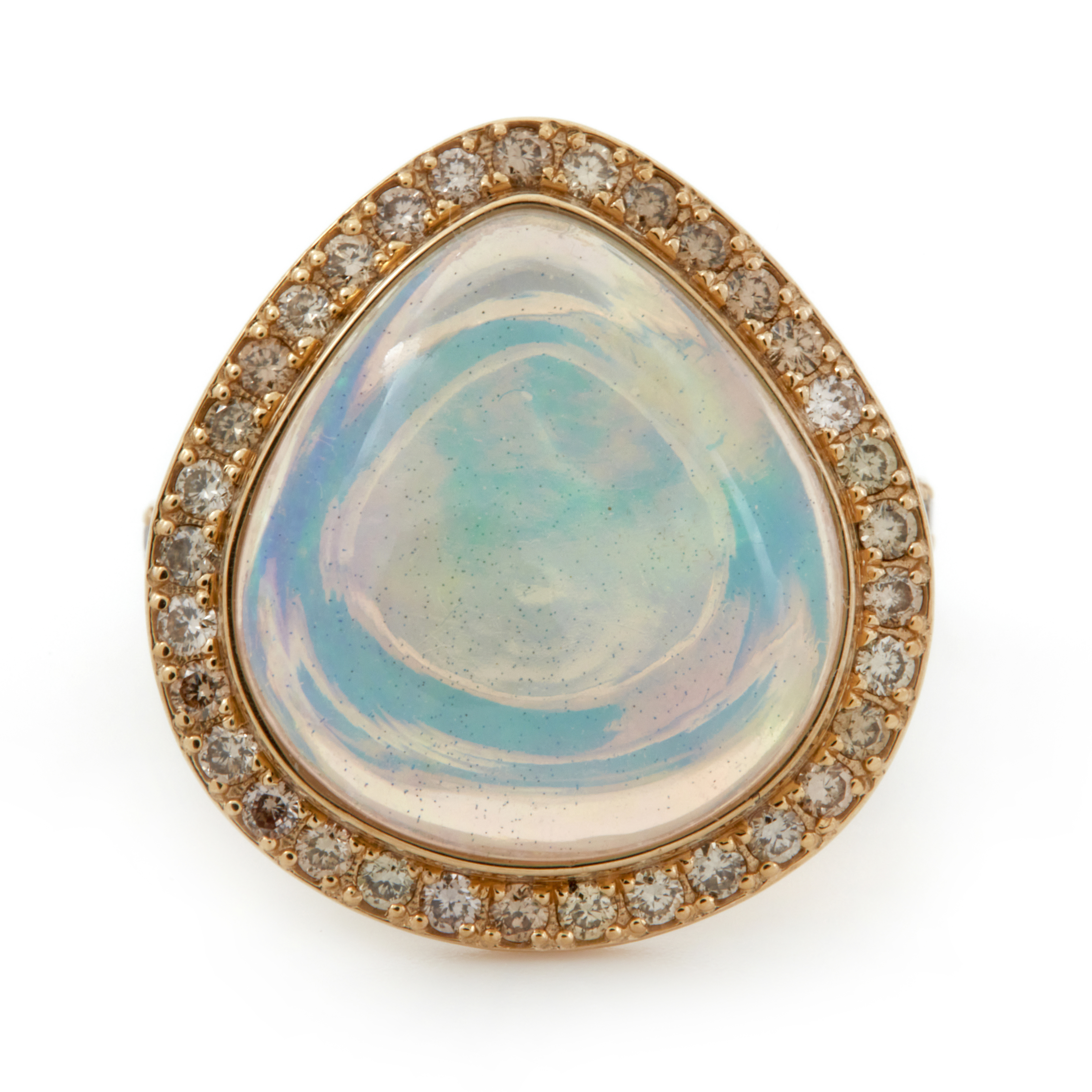 Inel GALA din aur galben de 18k cu opal si diamante
