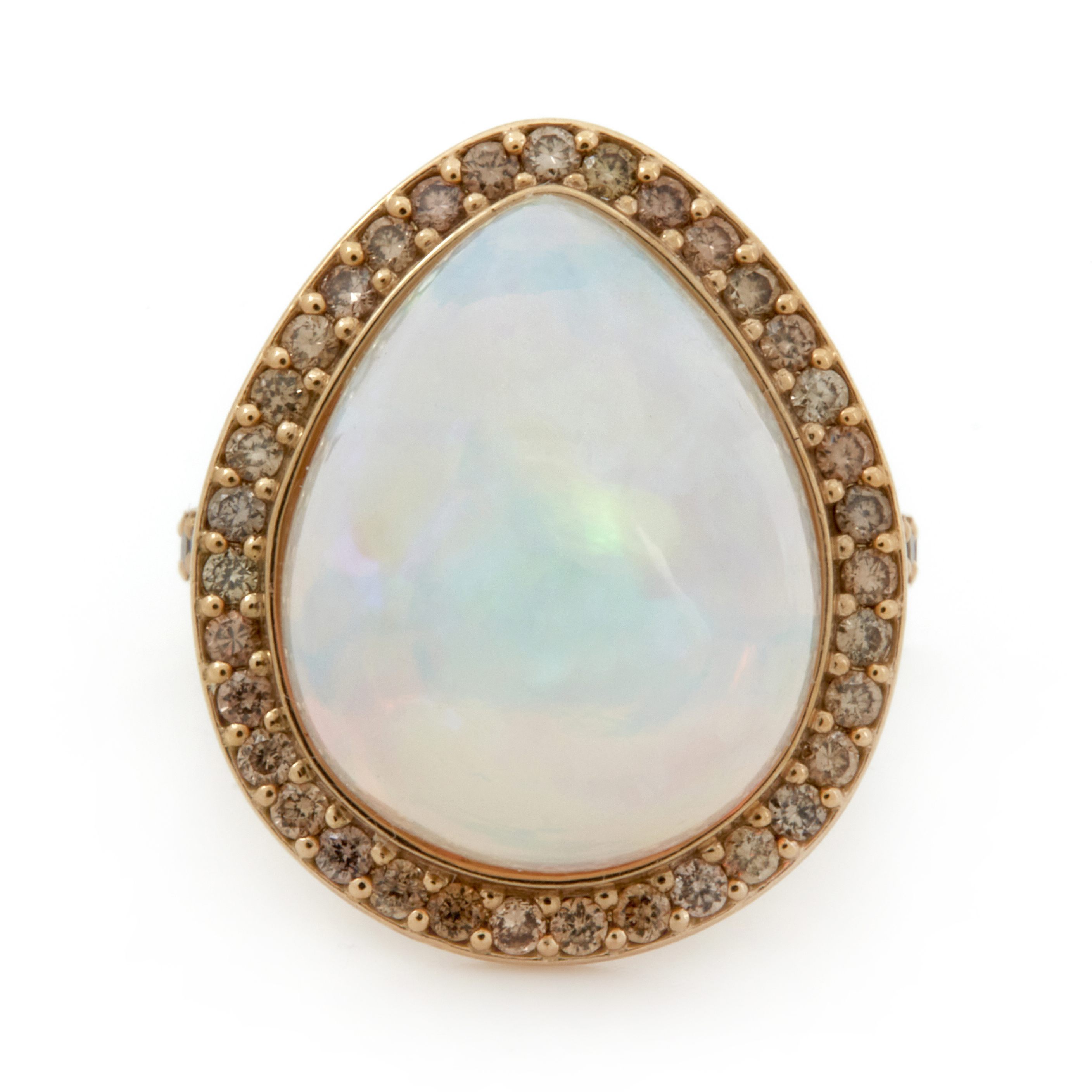 Inel GALA din aur galben de 18k cu opal si diamante