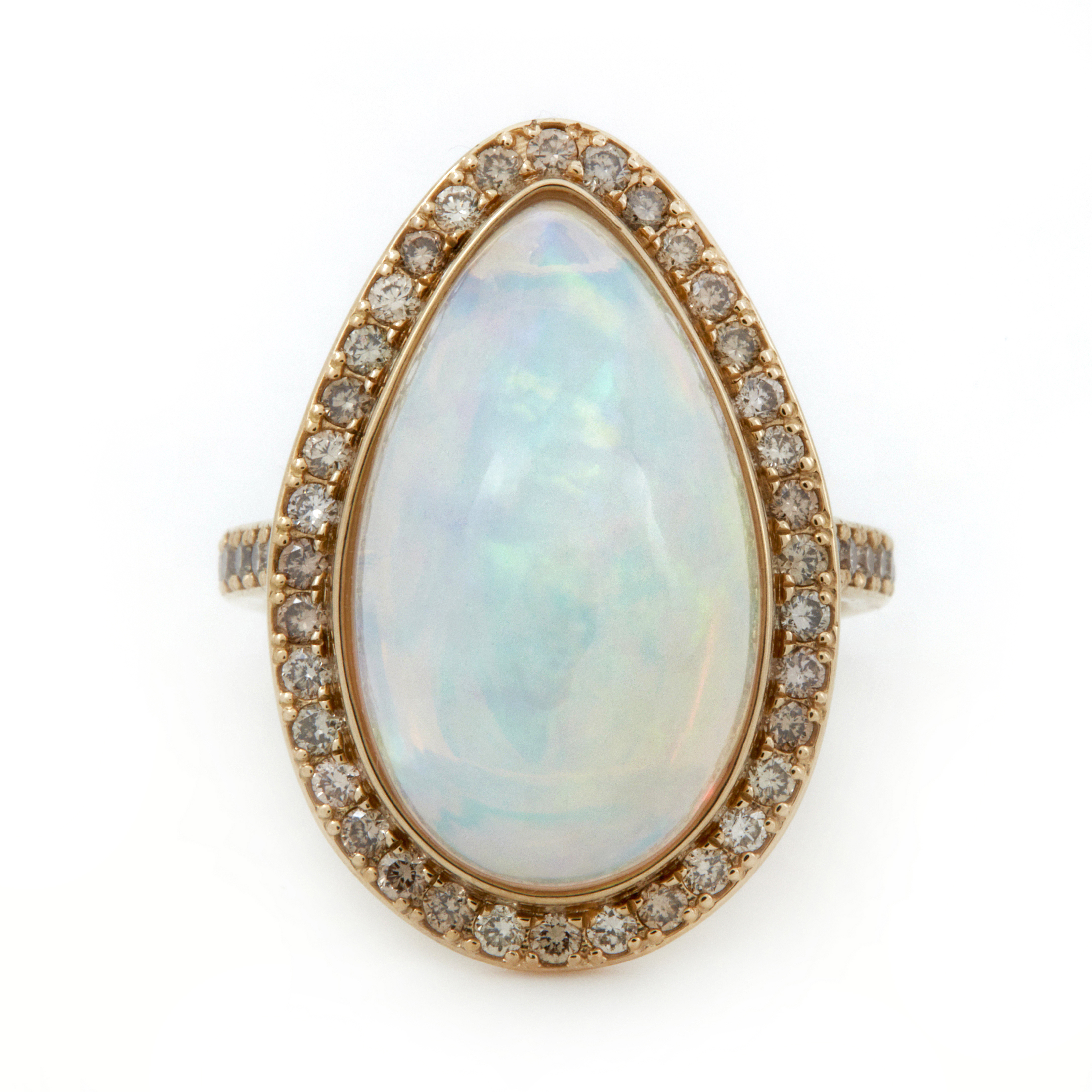 Inel GALA din aur galben de 18k cu opal si diamante