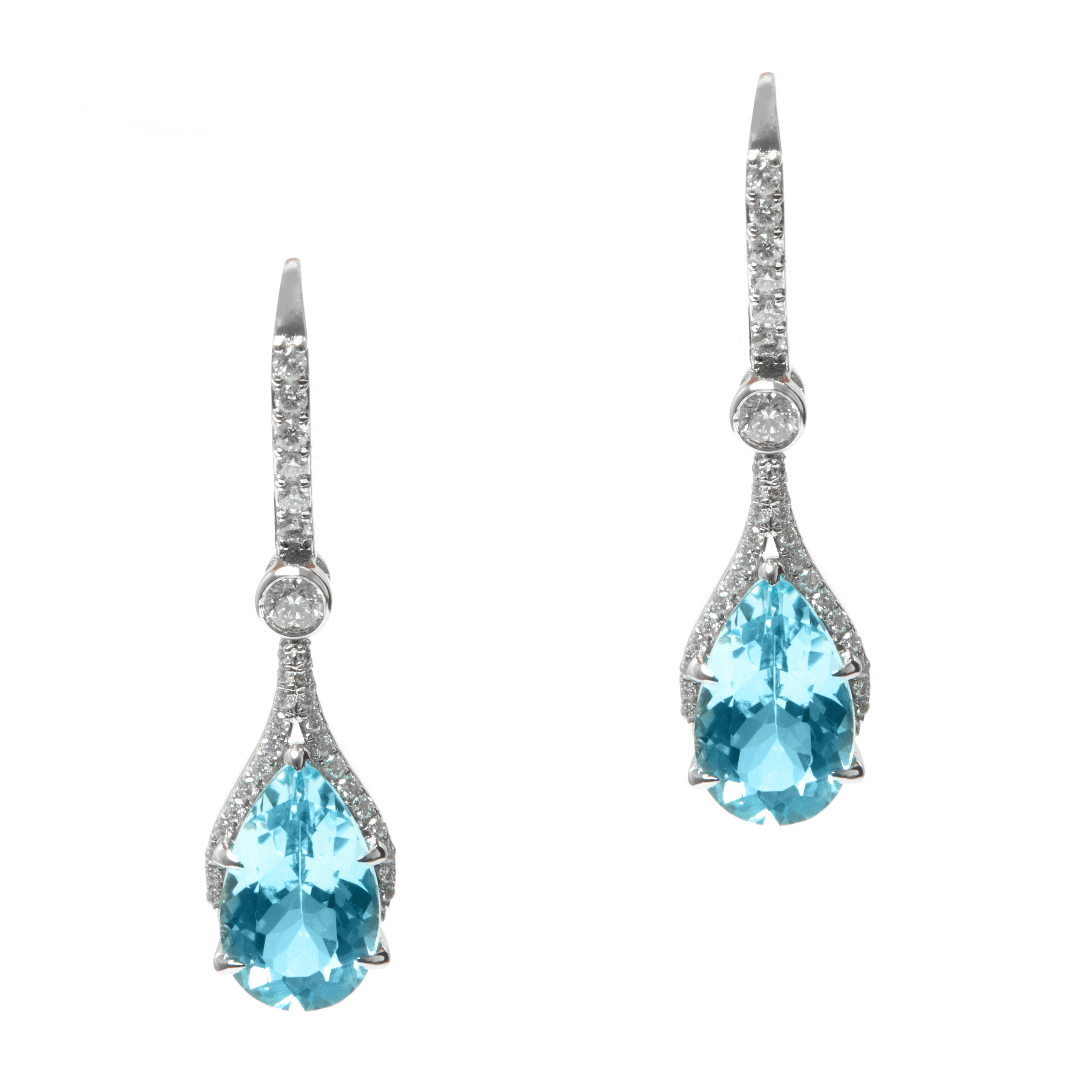 Cercei TIMELESS din aur alb de 18k cu topaz si diamante