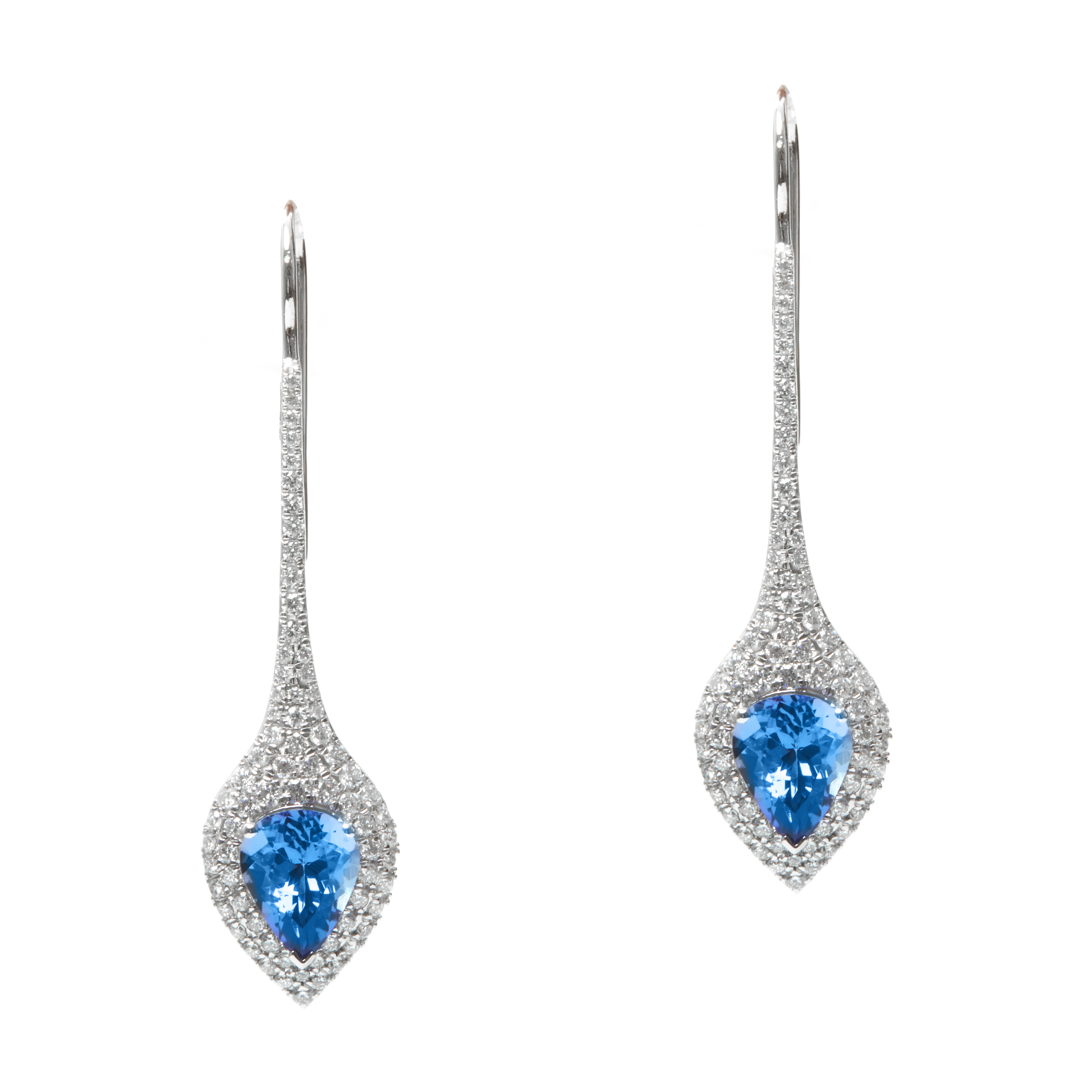 Cercei TIMELESS din aur alb de 18k cu tanzanit si diamante