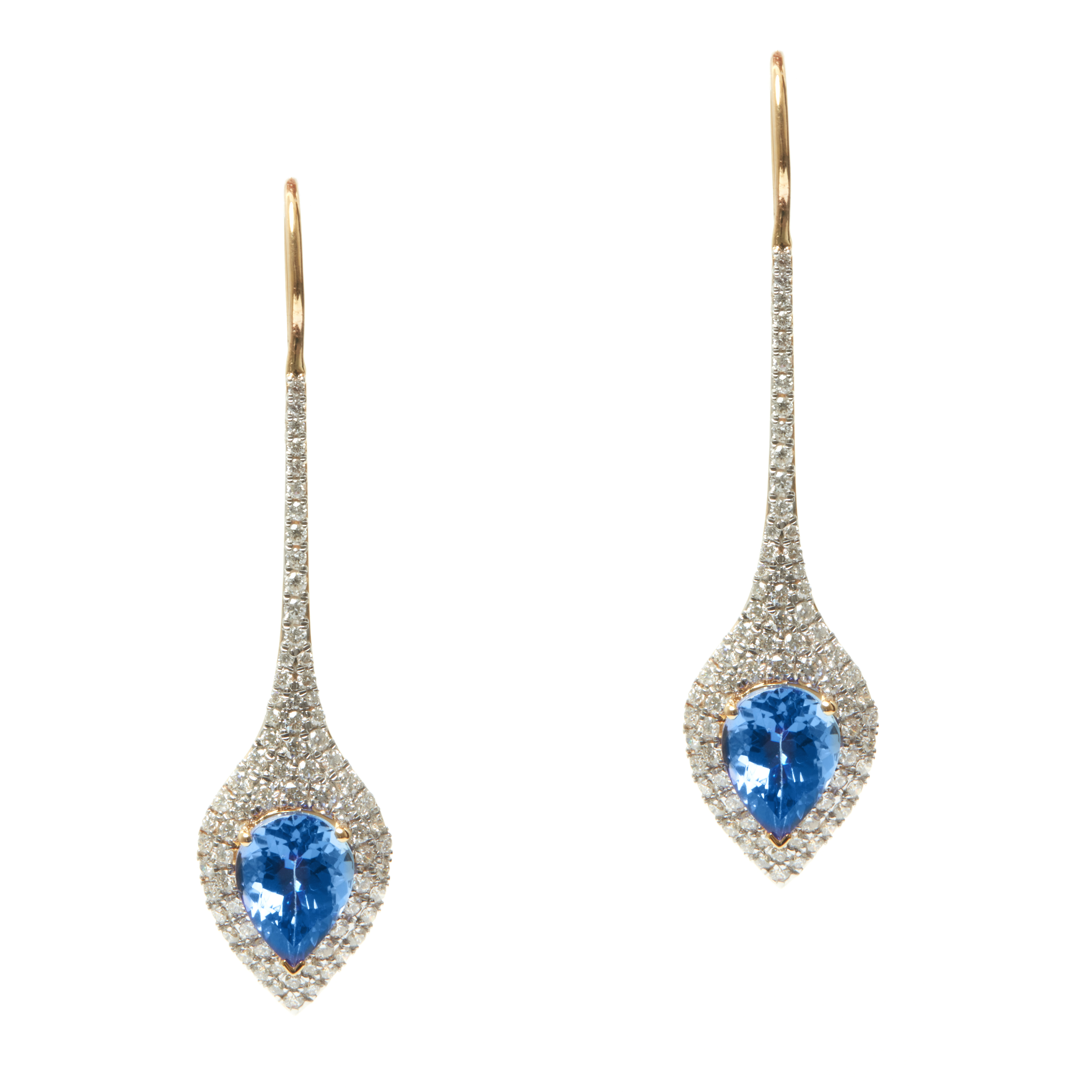 Cercei TIMELESS din aur galben de 18k cu tanzanit si diamante