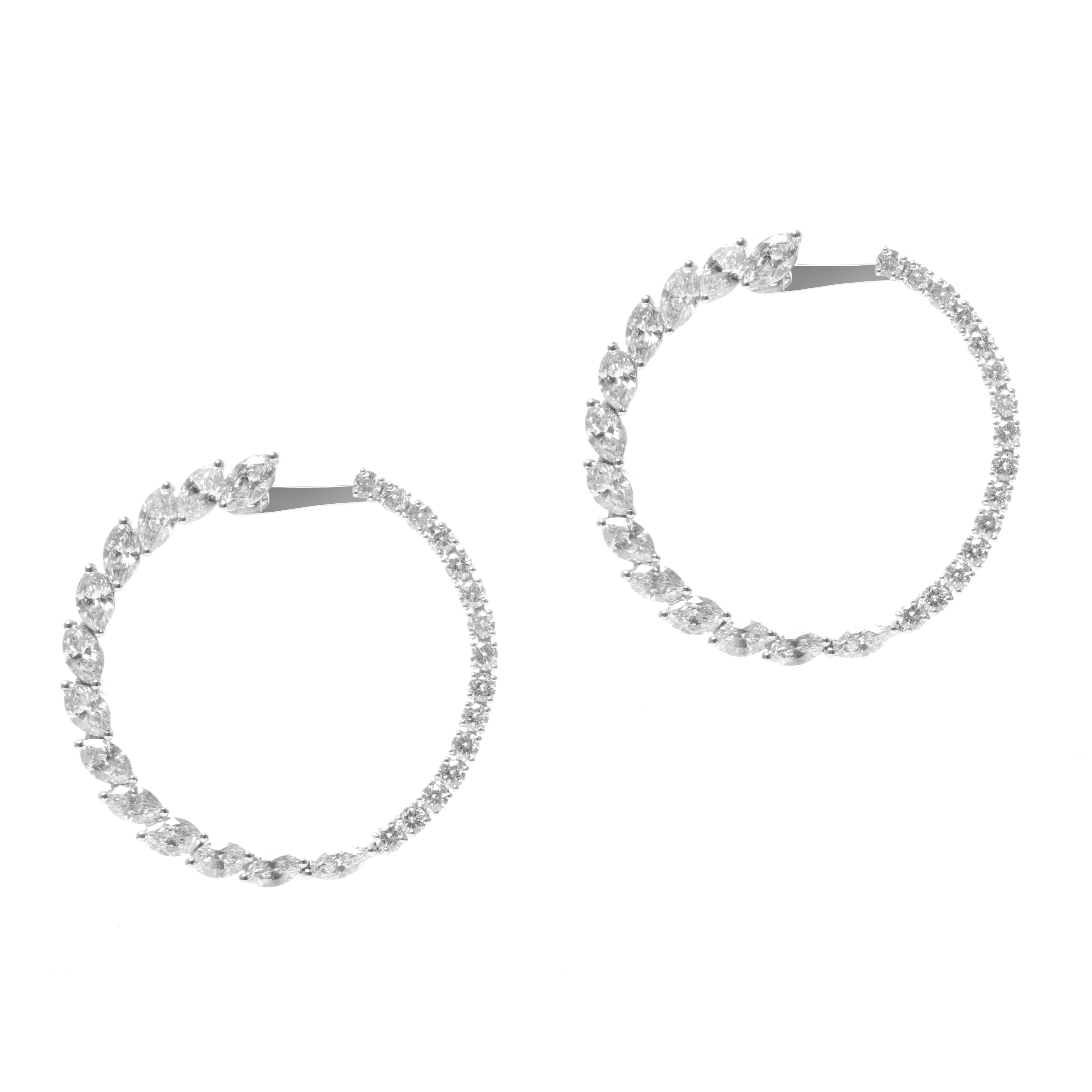 Cercei DIAMONDS din aur alb de 18k cu diamante (6.25 ct.)