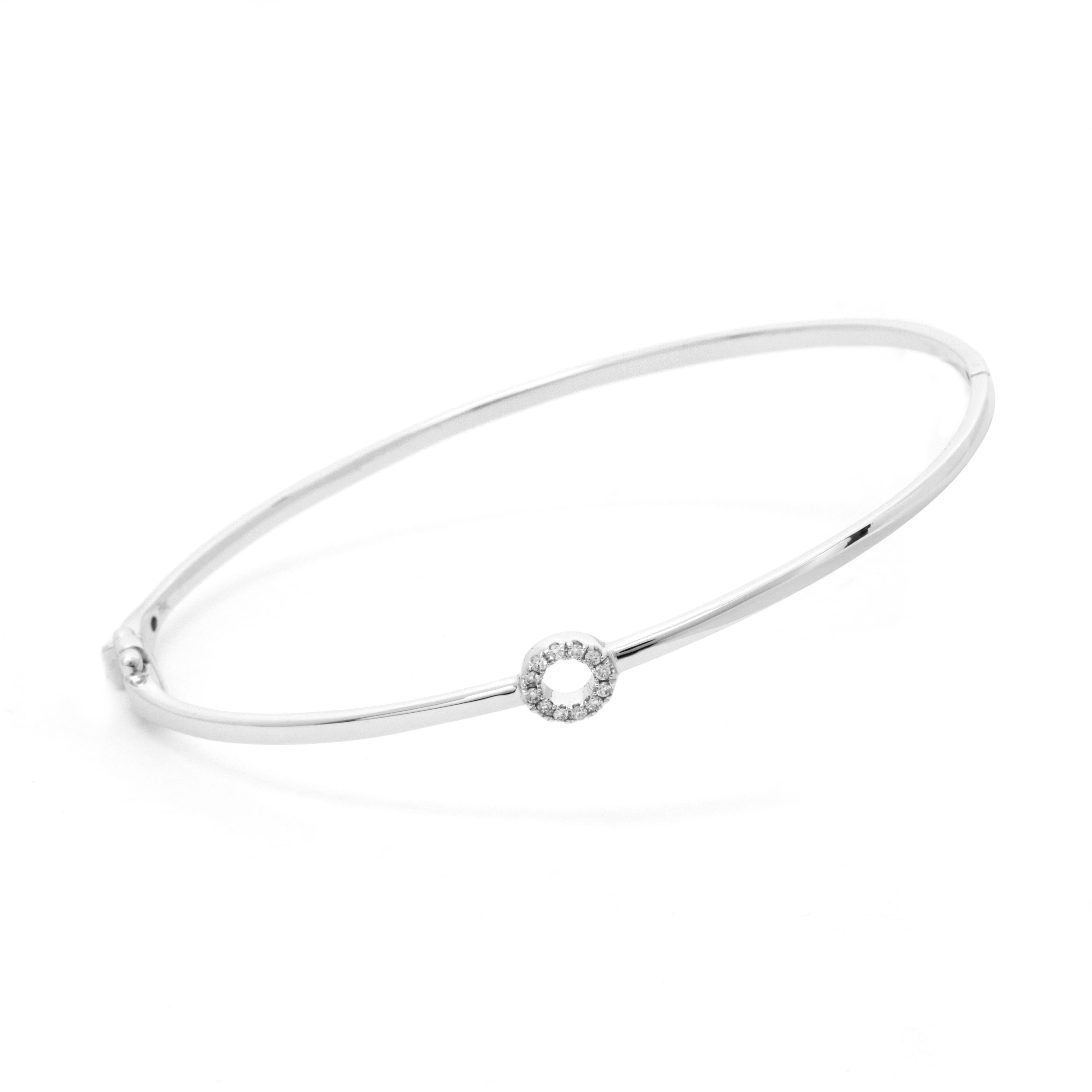 Bratara fixa DIAMONDS din aur alb de 18k cu diamante (0.05 ct.)