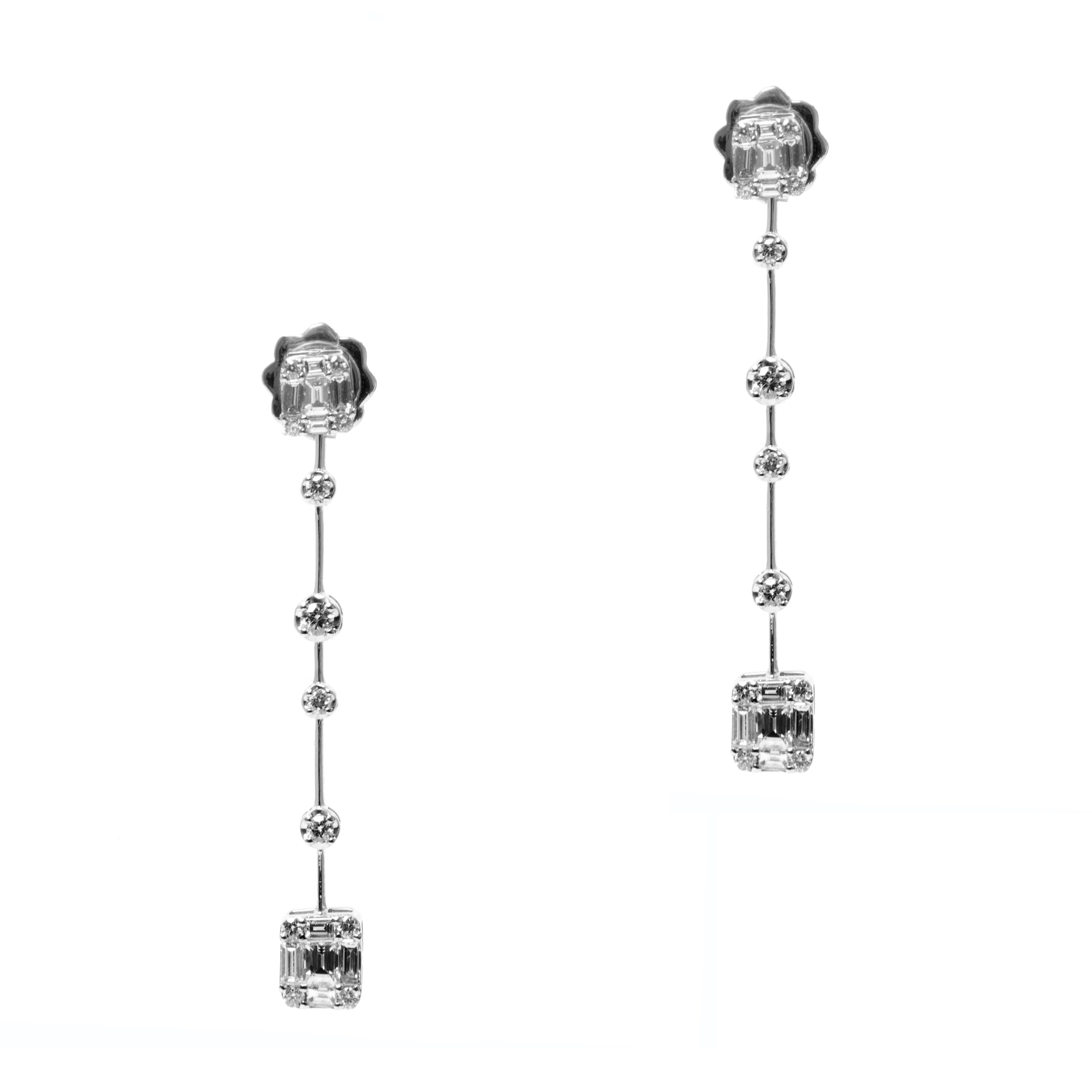 Cercei DIAMONDS din aur alb de 18k cu diamante