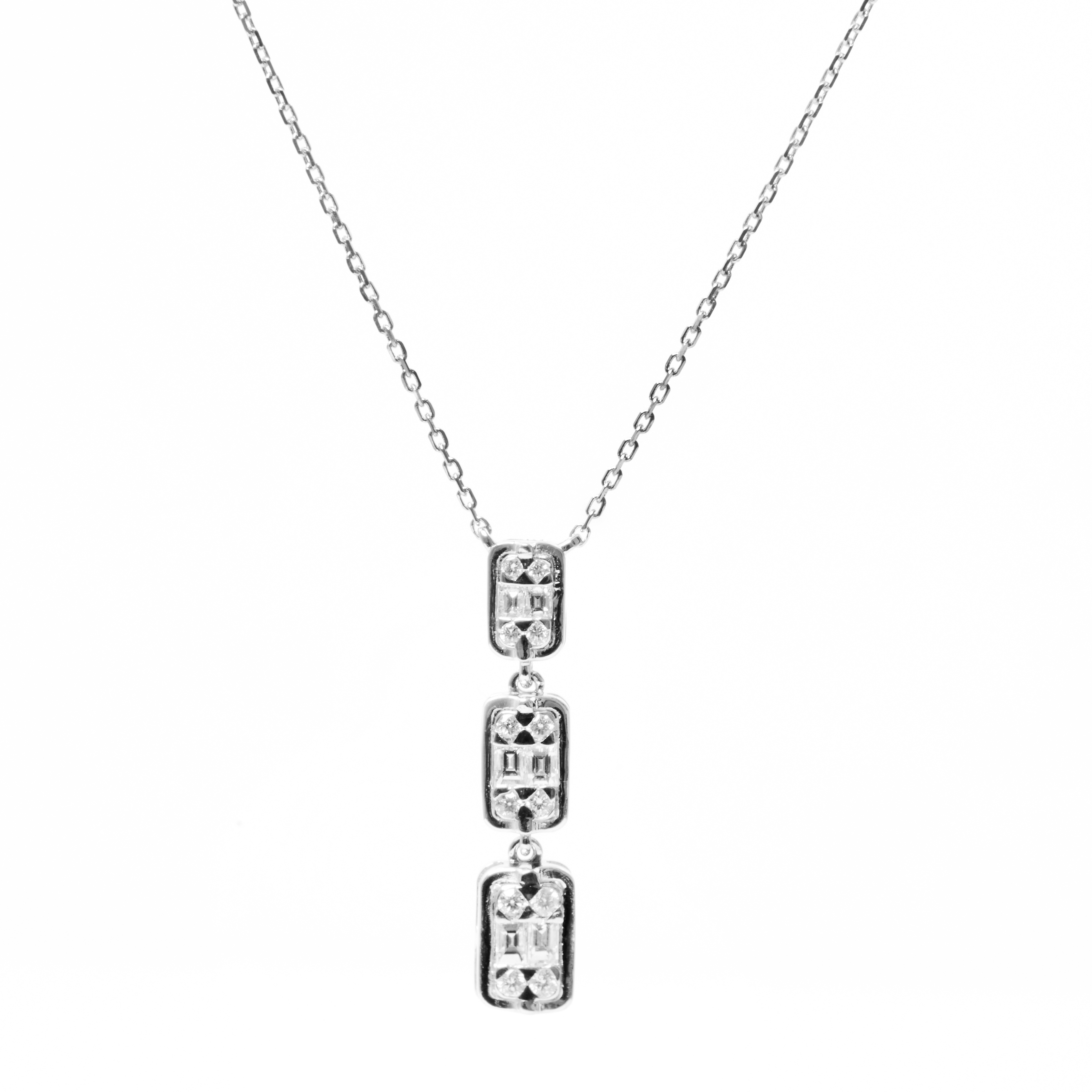 Colier DIAMONDS din aur alb de 18k cu 0.45 ct. diamante
