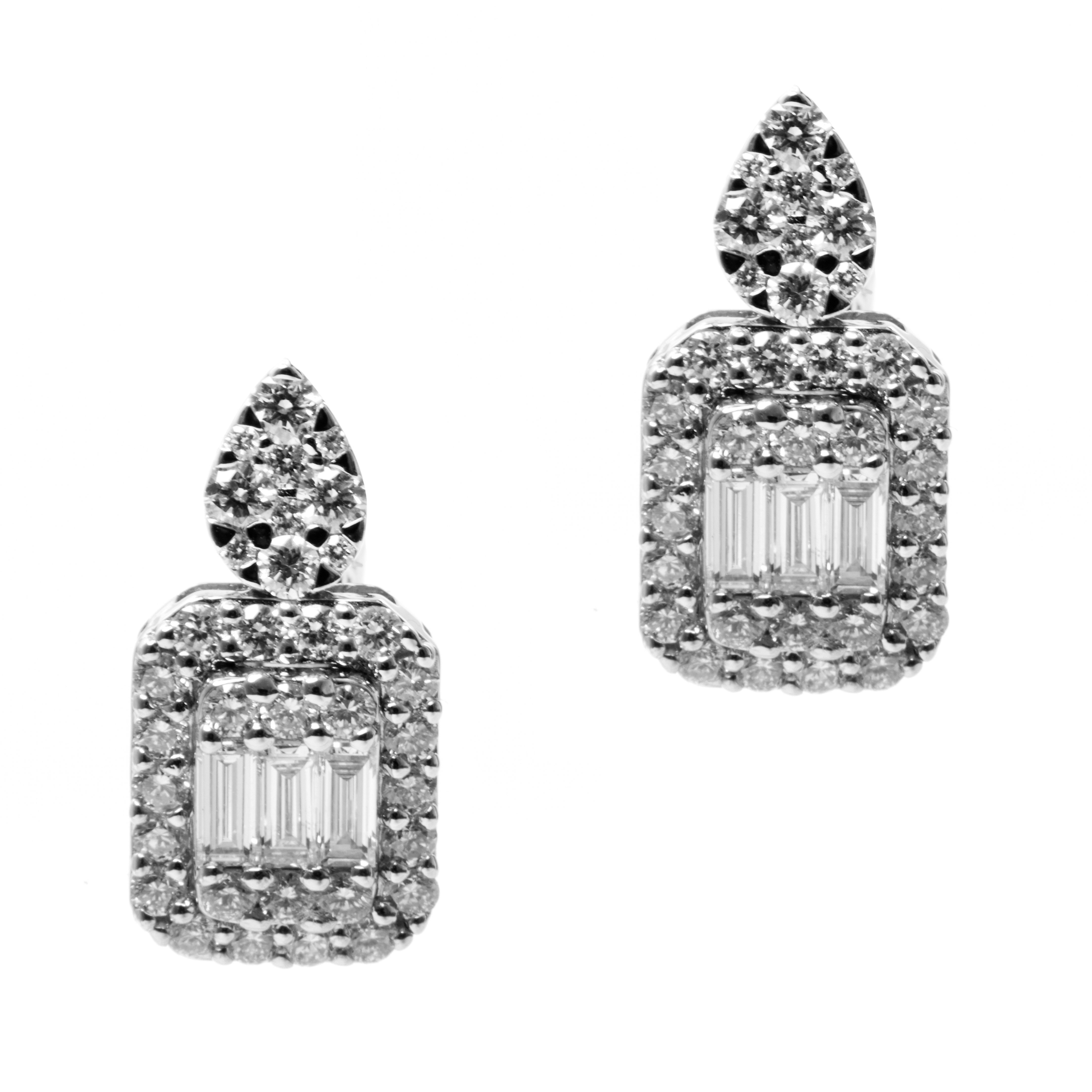 Cercei DIAMONDS din aur alb de 18k cu diamante