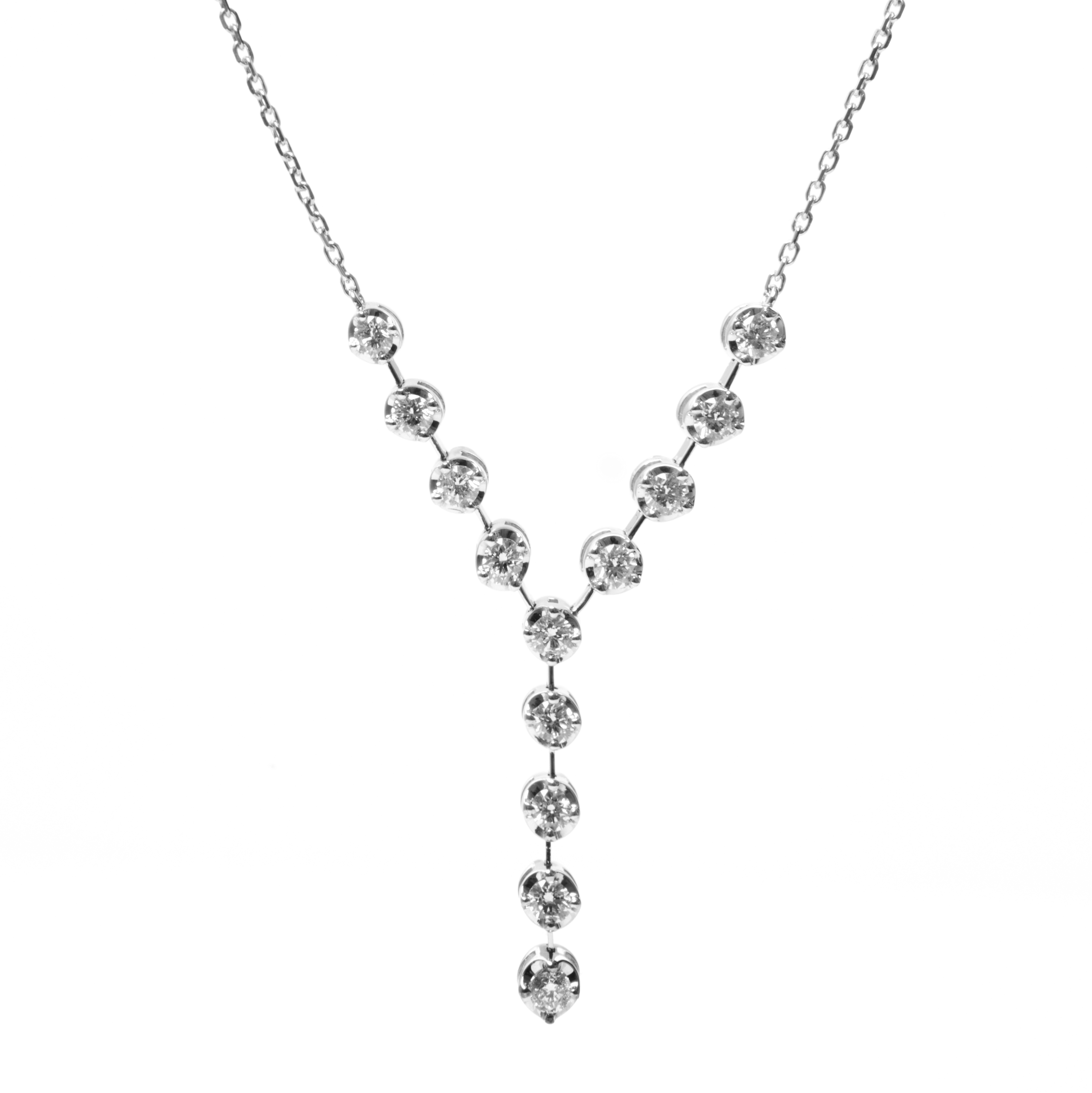 Colier DIAMONDS din aur alb de 18k cu 0.98 ct. diamante