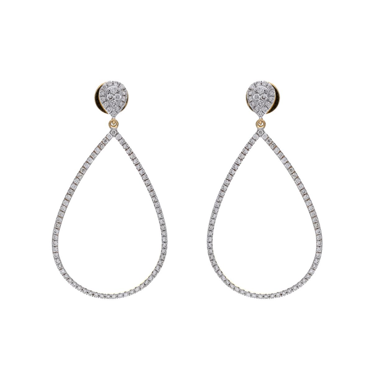 Cercei DIAMONDS din aur galben de 18k cu diamante