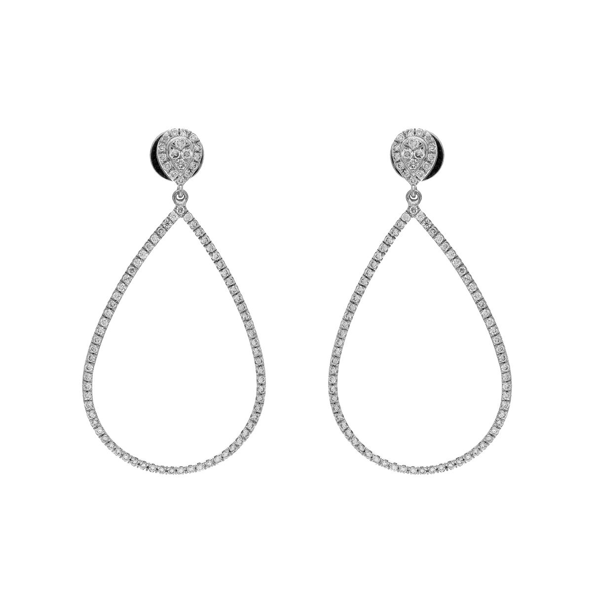 Cercei DIAMONDS din aur alb de 18k cu diamante