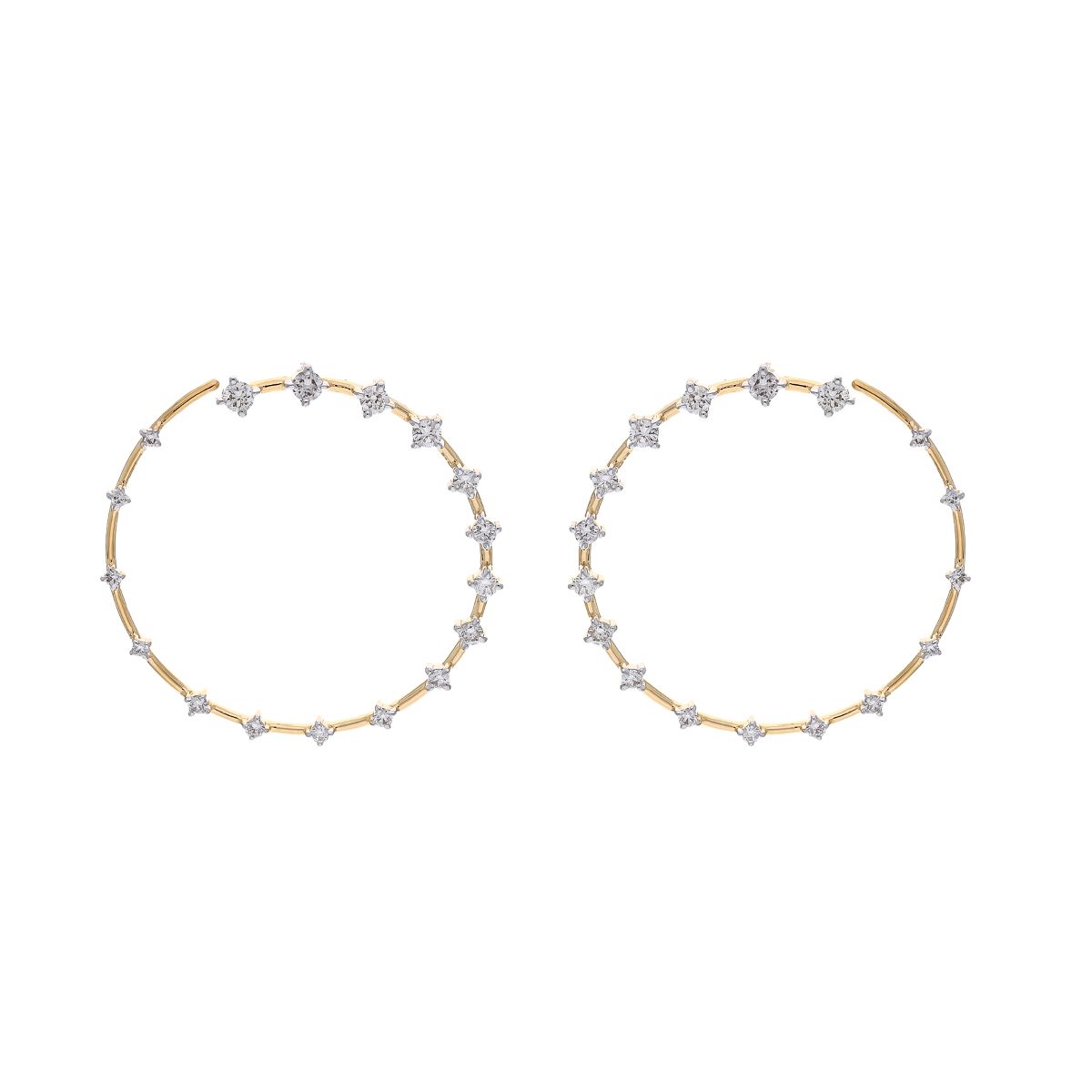 Cercei DIAMONDS din aur galben de 18k cu diamante