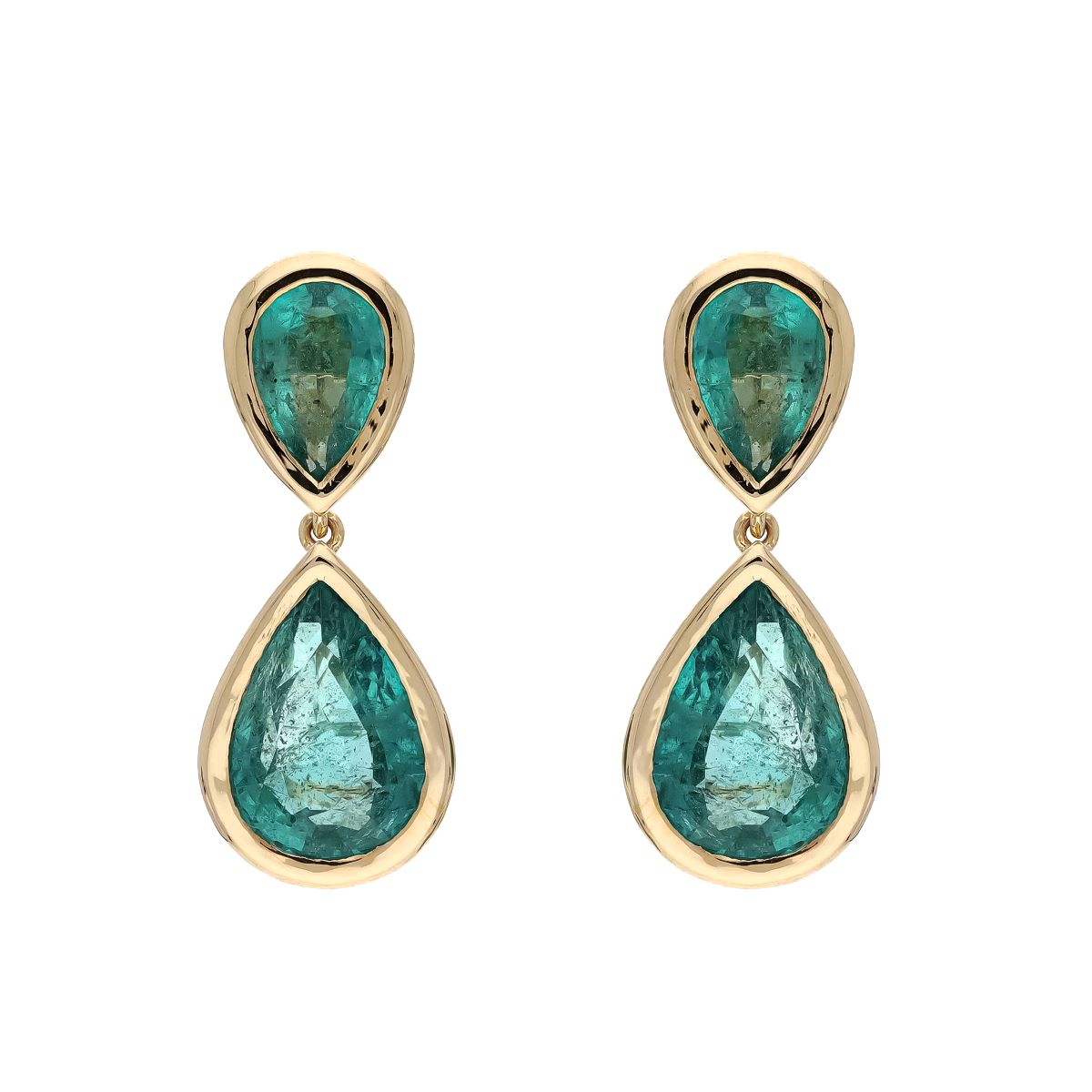 Cercei GALA din aur galben de 18k cu smaralde (11.86 ct.)
