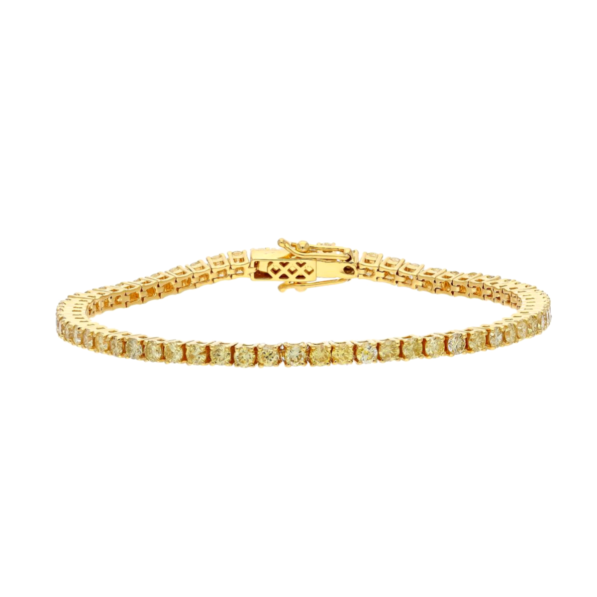Bratara tennis DIAMONDS din aur galben de 18k cu diamante galbene