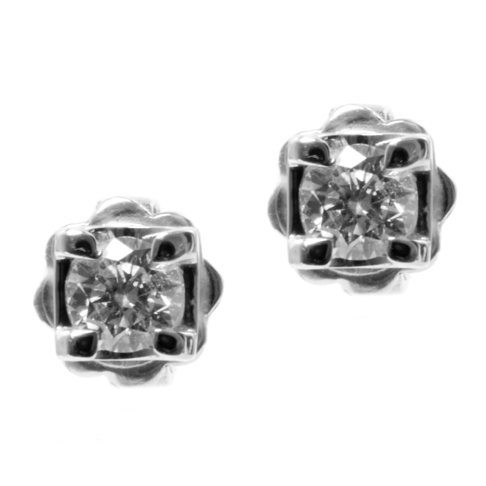 Cercei tip studs DIAMONDS din aur alb de 18k cu diamante (0.346 ct.)