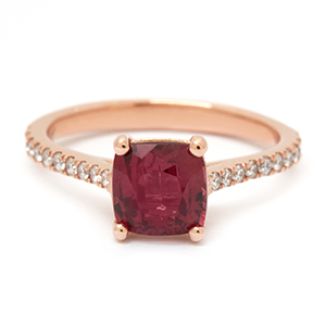 Inel TIMELESS din aur roz de 18k cu spinel si diamante
