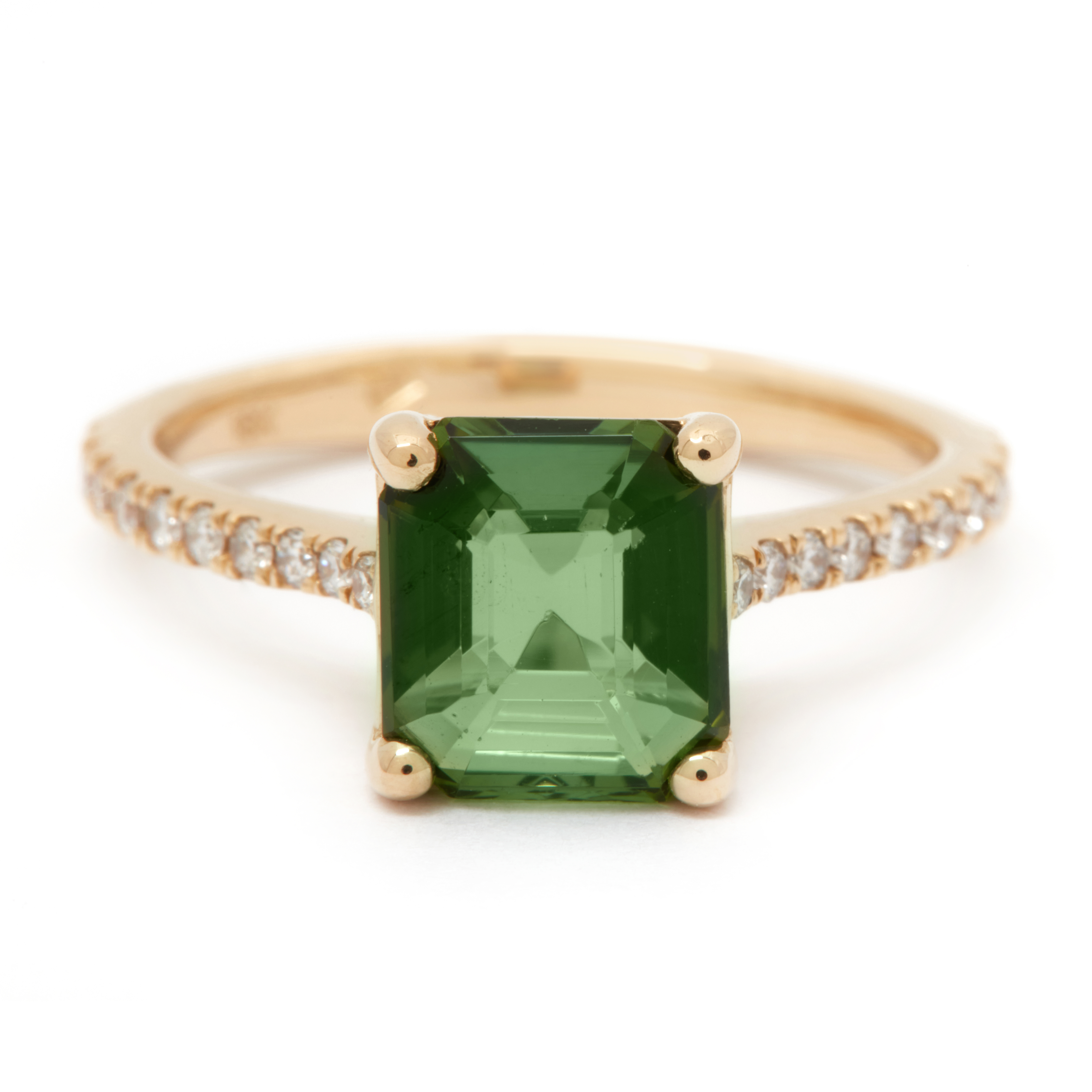 Inel TIMELESS din aur galben de 18k cu turmalina si diamante
