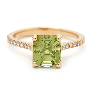 Inel TIMELESS din aur galben de 18k cu turmalina si diamante