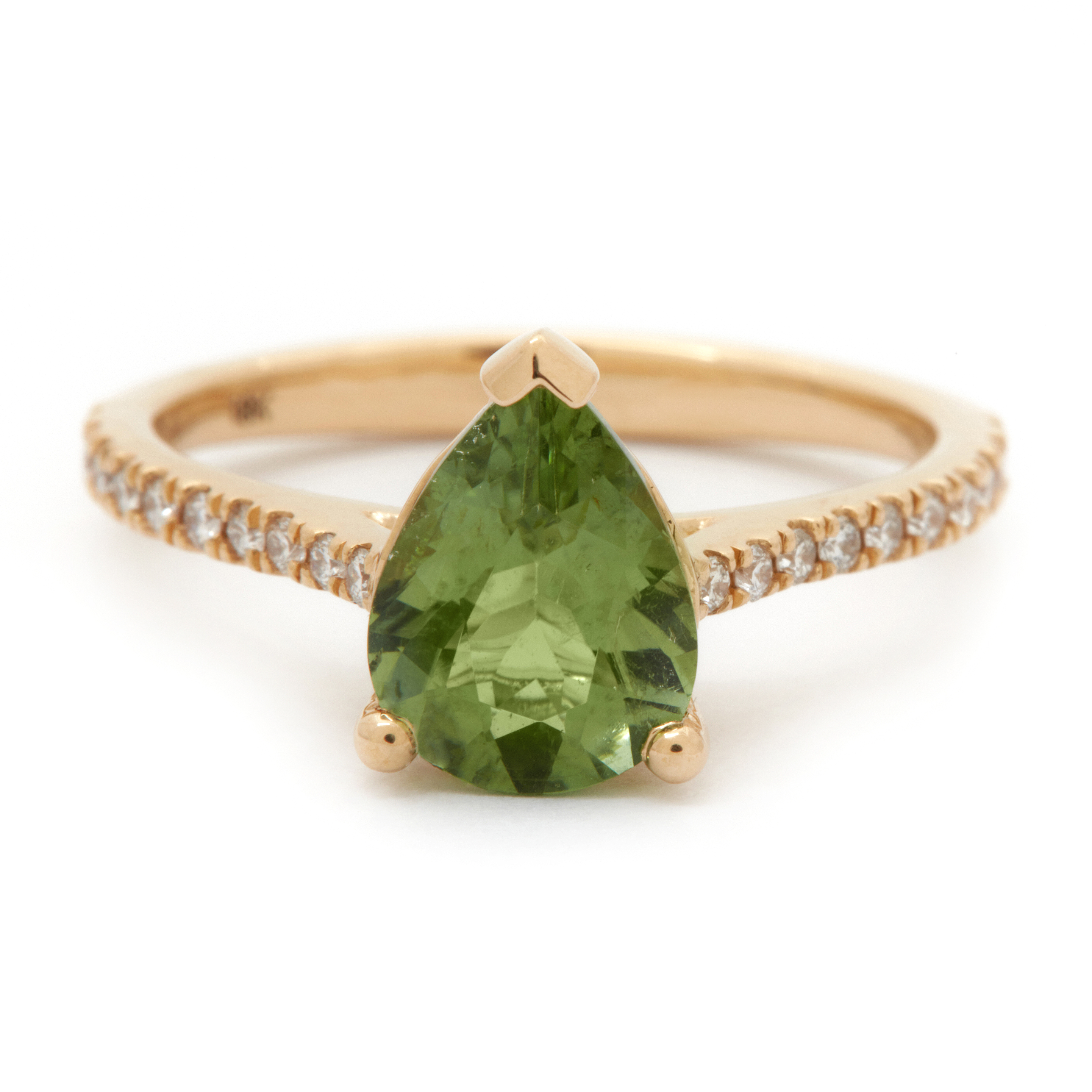 Inel TIMELESS din aur galben de 18k cu turmalina si diamante