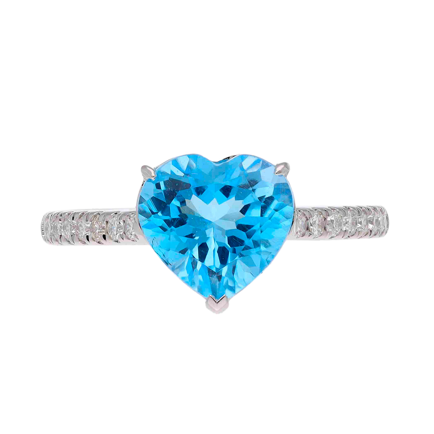 Inel ADORA din aur alb de 18k cu topaz swiss si diamante