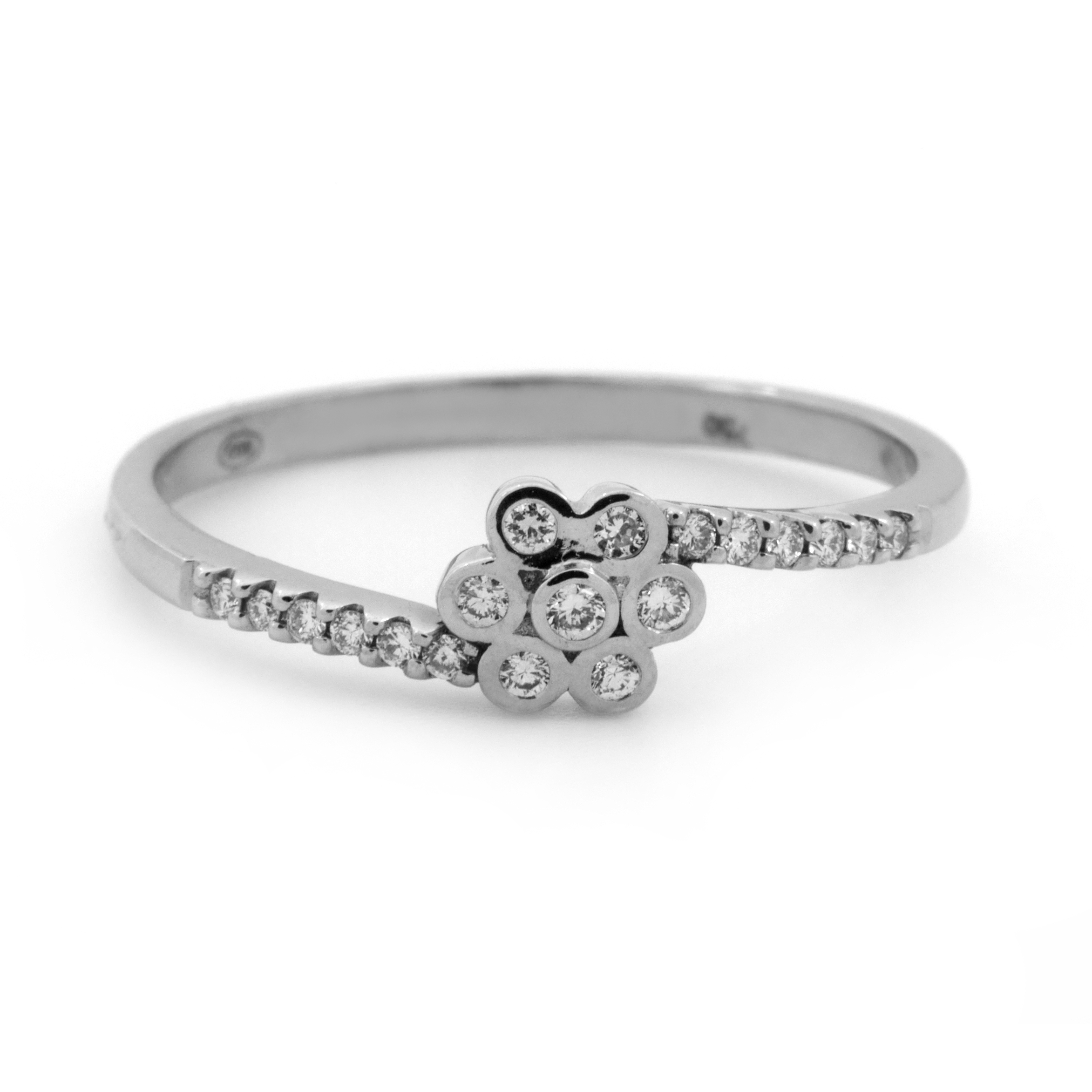 Inel DIAMONDS din aur alb de 18k cu diamante
