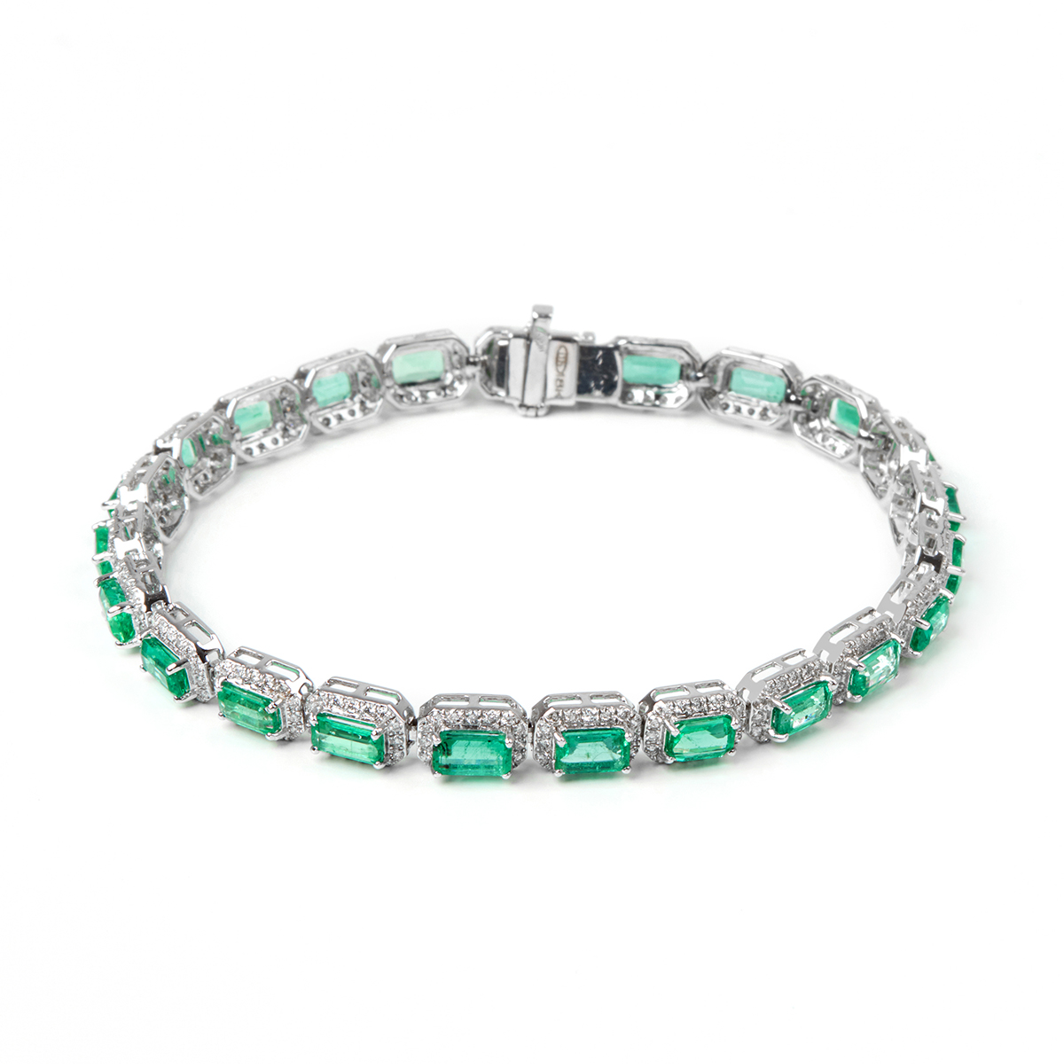 Bratara aur alb 18k, smaralde 5.00 ct.si diamante 1.28 ct.