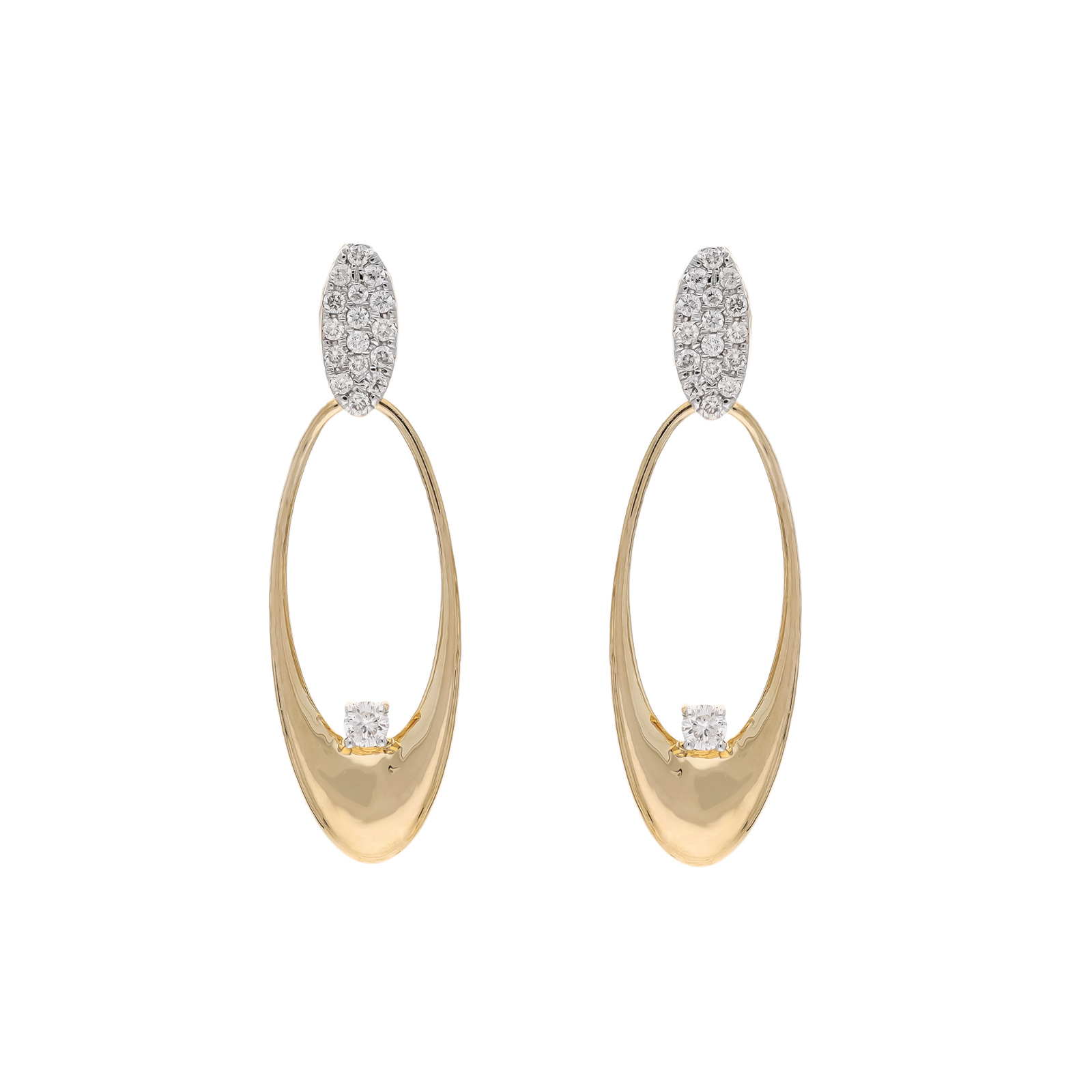 Cercei DIAMONDS din aur galben de 18k cu diamante