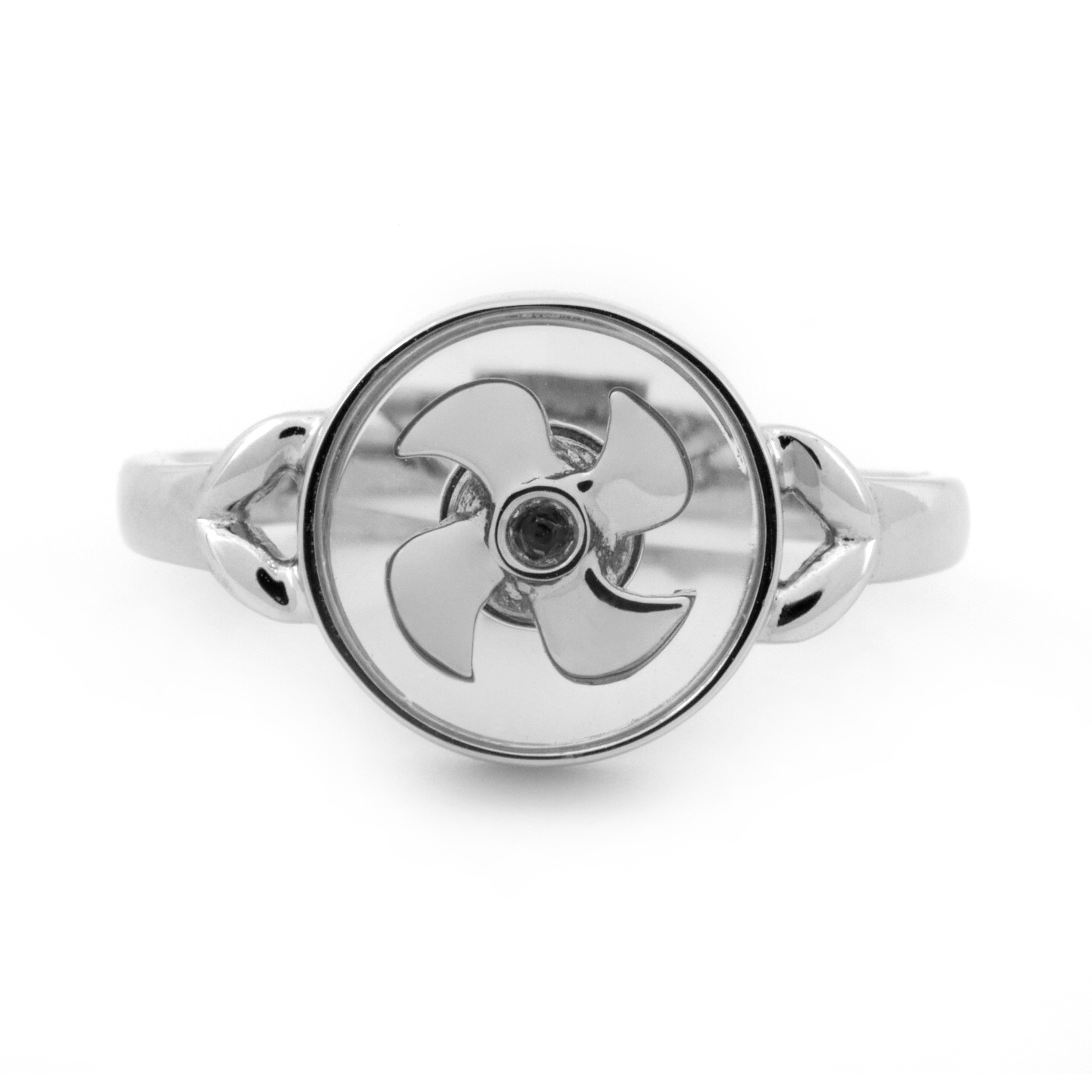 Inel DIAMONDS din aur alb de 18k cu diamante si sticla safir