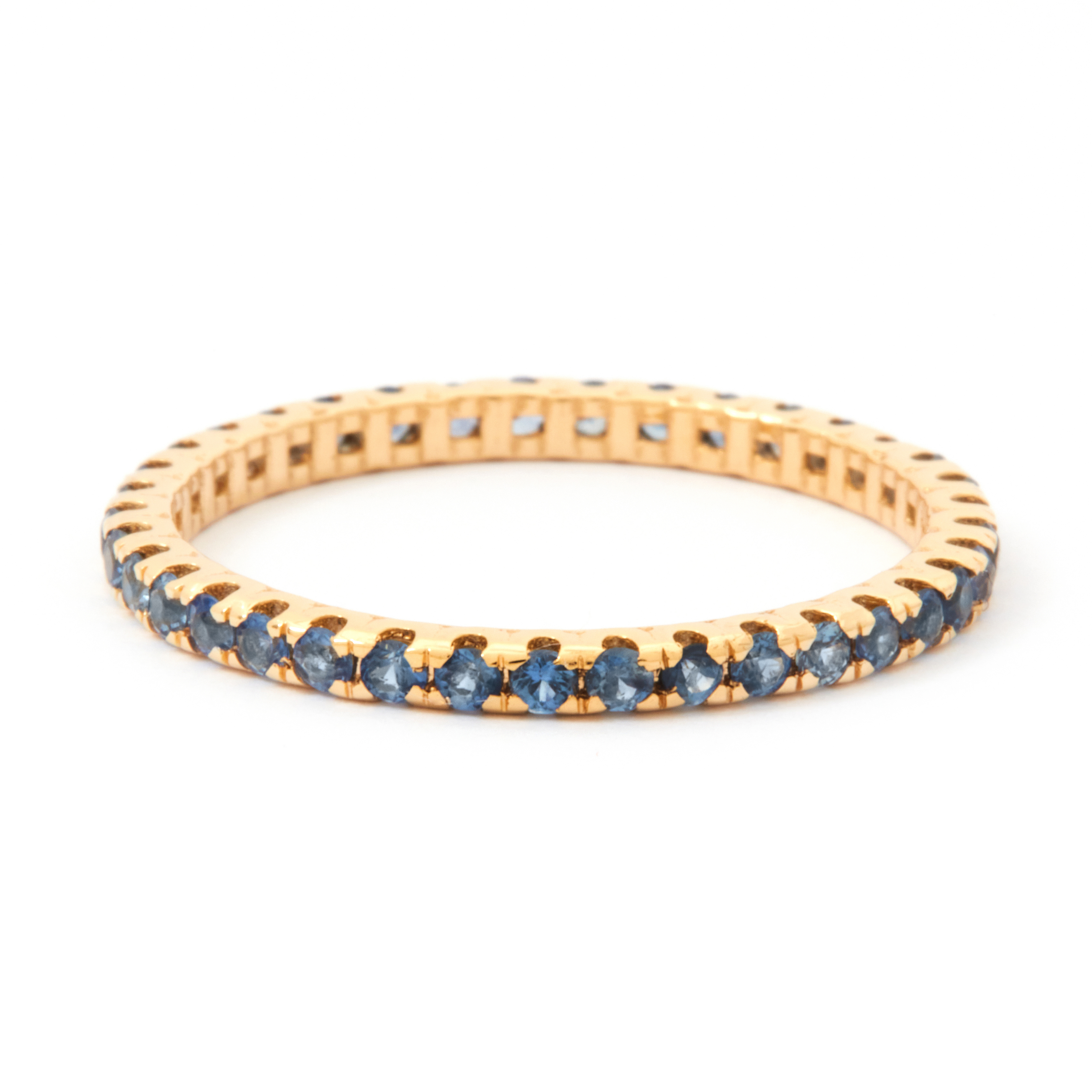 Inel eternity Gemma din aur galben de 18k cu safire albastre