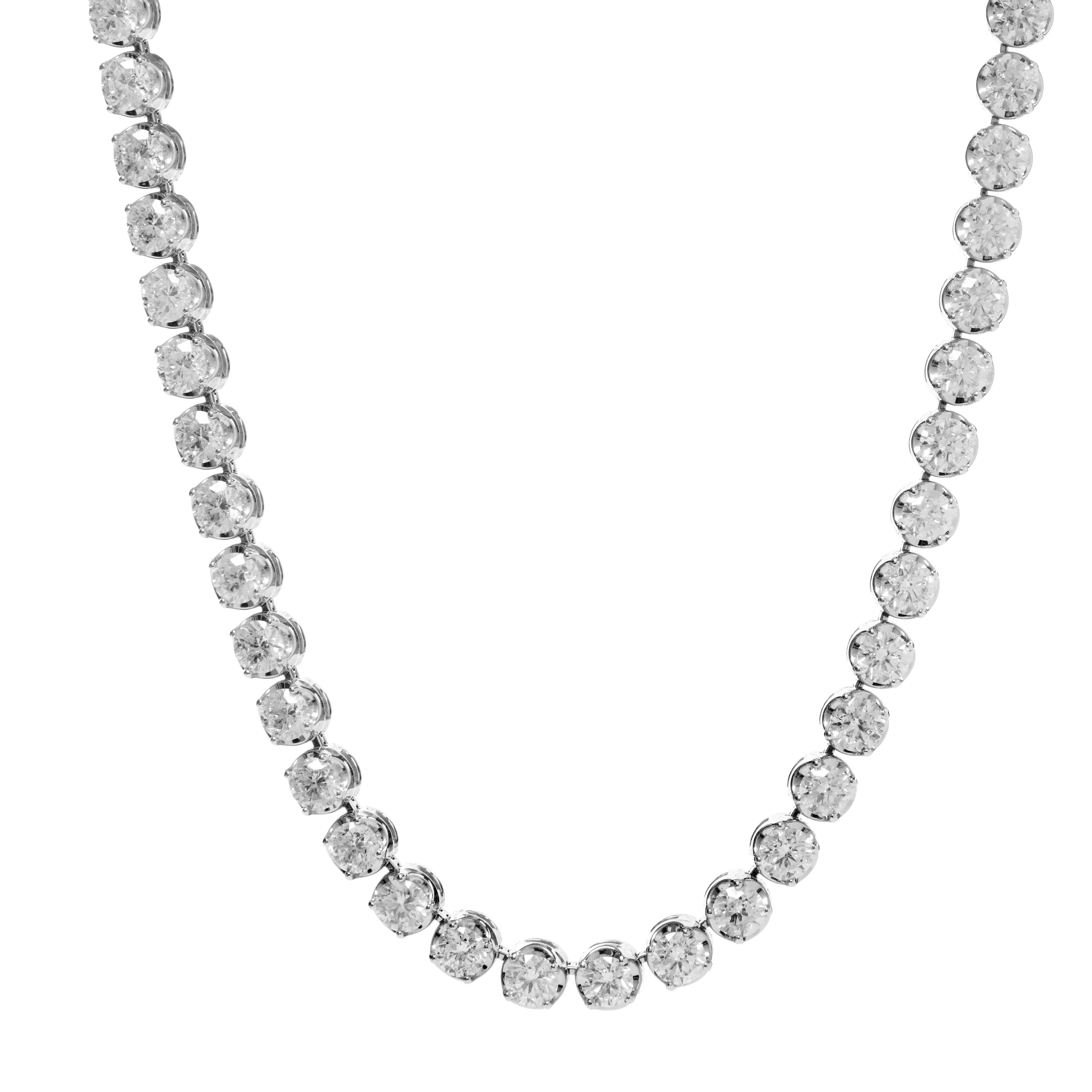 Colier tennis DIAMONDS din aur alb de 18k cu diamante (18.86 ct.)