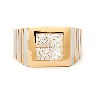 Inel DIAMONDS din aur de 18k cu 4 diamante (GIA)